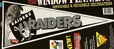 Vintage RAIDERS NFL Football Pennant Decal Window 1995 17” Oakland LA Las Vegas • $9.95
