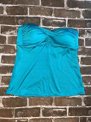 Allen B. By Allen Schwartz Womens Tankini Top Size 8 Blue Swim Top Bathing Suit • $9.99