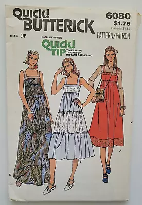 VTG 70's BUTTERICK PATTERN 6080-JUNIORS HIGHWAISTED DRESS  SIZE 9JP UNCUT • $12.99