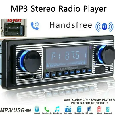 $26.59 • Buy Bluetooth 4-CH Output Car In-dash MP3 Stereo Radio Player FM USB/SD/AUX & Remote