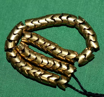Brass Snake Vertebrae Beads Interlocking Metal Spacer African Trade Bead Replica • $12.32