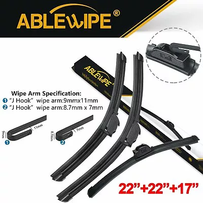 ABLEWIPE Fit For Mercedes-Benz ML500 2005-2002 Windshield Wiper Blades(Set Of 3) • $19.19