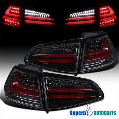 $243.98 • Buy Fits 2015-2017 VW GTI Golf MK7 Shiny Black LED Tail Lights Brake Lamps LH+RH