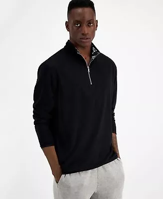 International Concepts Men's Half-Zip Sweatshirt Deep Black-Small • $25.99