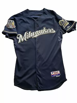 Milwaukee Brewers Authentic Jersey Siz 40 - Road Blue Alt Majestic Coolbase • $45