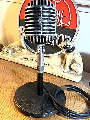 £329.56 • Buy Vintage 1940's Chromed SHURE 55 Dynamic Microphone (Fatboy) W/stand & Cable