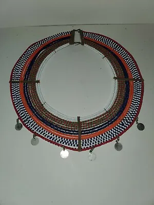 African Beaded Necklace Maasai Beads Jewelry Wedding Collar Colorful Vintage  • $49.99