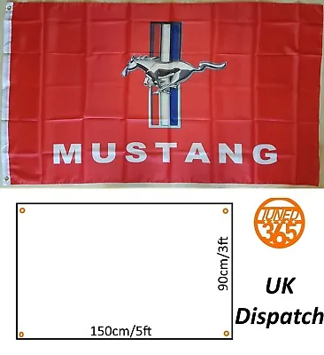 Ford Mustang GT Garage Flag Banner 3x5 Mancave Shelby GT500 Muscle Fastback USA • £13.95