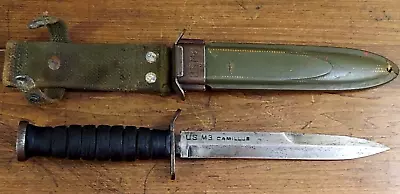 WW2 CAMILLUS US M3 Trench Knife Blade Marked Fighting Knife W/ US M8 Sheath • $379.99