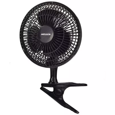 $20 • Buy Heller 15cm Desk/Clip 15W 2 Speed Fan/Tilt/Air Cooling/Cooler Black