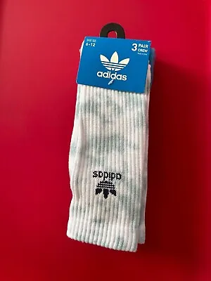 Adidas Originals Mens Socks Crew Cushioned Blue Color Washed - 3 Pairs Total  • $15