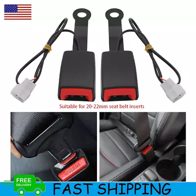 US 2x Car Front Seat Belt Buckle Pad Socket Plug Connector Kit W/ Warning Cable • $23