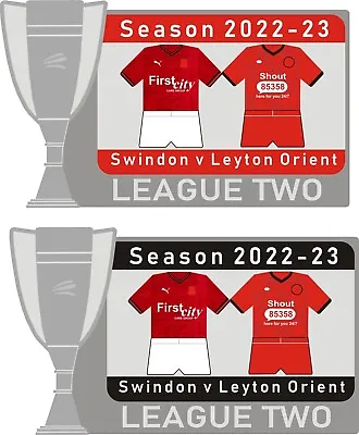 £3.50 • Buy Swindon V Leyton Orient League Two Matchday Pin Badge 2022-23
