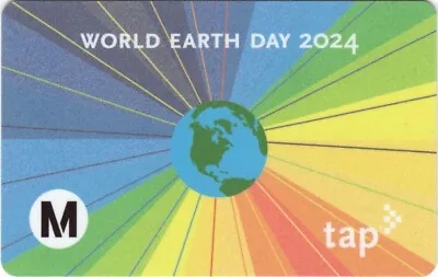 Metro TAP Card WORLD EARTH DAY 2024 Subway Bus Train Rail Transit Smart Card • $25