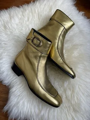 YSL Yves Saint Laurent Gold Miles Boots Size 40.5 W • $899