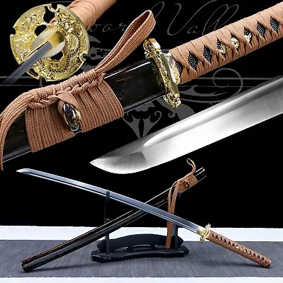 Handmade Katana/Battle Ready/Manganese Steel/High-Quality Blade/Japanese/Black • $120.89