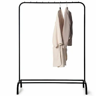 £19.99 • Buy Metal Clothes Hanging Rail With Shoe Rack/Storage Shelf, Smooth Black Finish