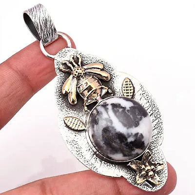 Zebra Jasper Gemstone 925 Sterling Silver Handmade Jewelry Pendant 2.95  • $7.82