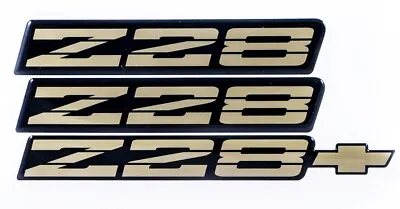 82-92 Camaro Z28 Gold Rocker Panel & Rear Bumper Emblem Set Of 3 9192Z28GOLD • $49.95