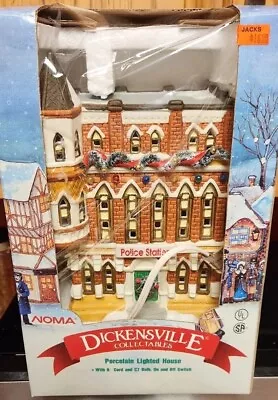 DICKENSVILLE COLLECTABLES Noma Porcelain Lighted Police Station 90s Christmas • $29.01