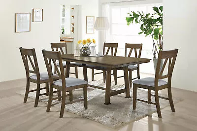 Kings Brand Furniture - 7 Piece Dining Room Set. Table & 6 Chairs Brown/Blue • $759.99