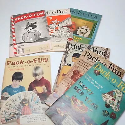 Pack-O-Fun Scrap Craft Lot Of 7 Vintage Magazines 1960-1978 Christmas Halloween • $14.95