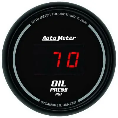 AutoMeter GAUGE OIL PRESSURE 2 1/16  100PSI DIGITAL BLACK DIAL W/ RED LED • $151.77