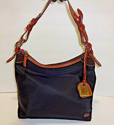 DOONEY BOURKE HOBO  ERICA  NYLON/LEATHER Black Color Pink Inside • $42.99