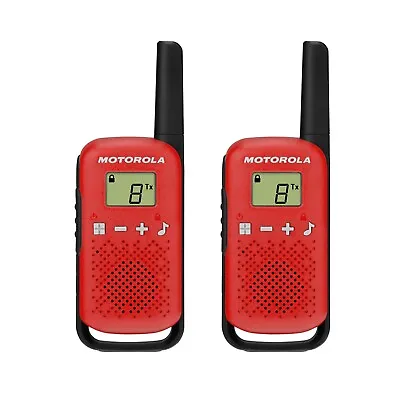 Motorola Talkabout T110 Two-Way Radio 16 Mile 2 Pack Red & Black • $49.99