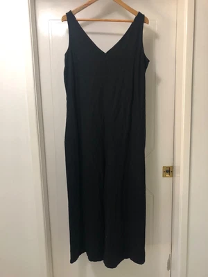 $59.95 • Buy LADIES 14 Linen Mix Loose Romper Playsuit Jumpsuit Black NEW