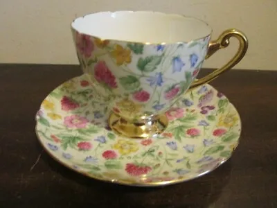 Shelley Bone China England Countryside Floral Chintz Cup And Saucer • $195