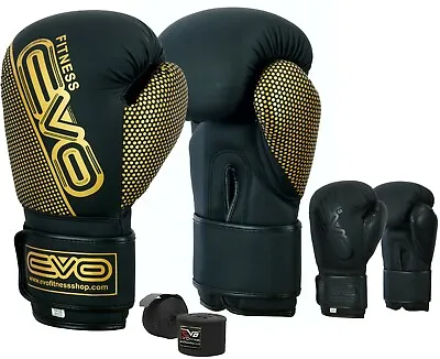 EVO Boxing Gloves Sparring Gel MMA Punch Bag Training Maya Leather Muay Thai UFC • $23.98