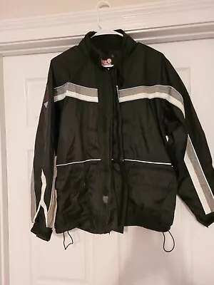 Tour Master Elite Series Ll Motorcycle Rain Jacket Suit Sz-XXS Black With Hood • $35