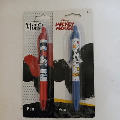Disney Mickey And Minnie Mouse Red And Blue Ballpoint Pen Set. New! • $9.50