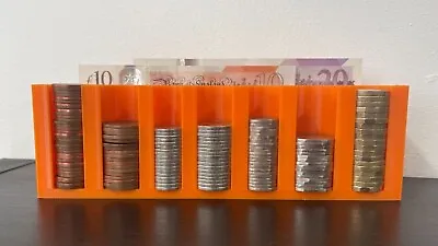 Coin Cash Note Money Organiser Mini Storage Box Holder Sorter Savings Wallet Or • £9.99