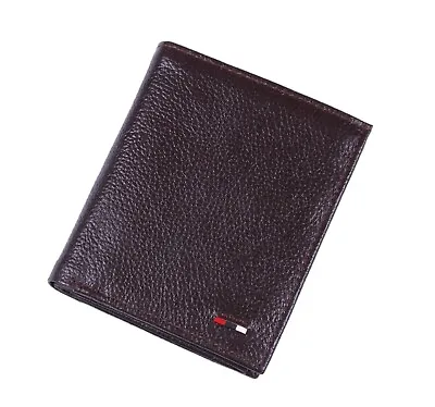 Men's Bifold Genuine Leather Chocolate Brown Black Passcase Wallet 100% Handmade • $17.59