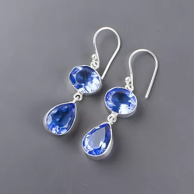 Natural Tanzanite Gemstone Drop/Dangle Earrings 925 Sterling Silver For Women • $13.95