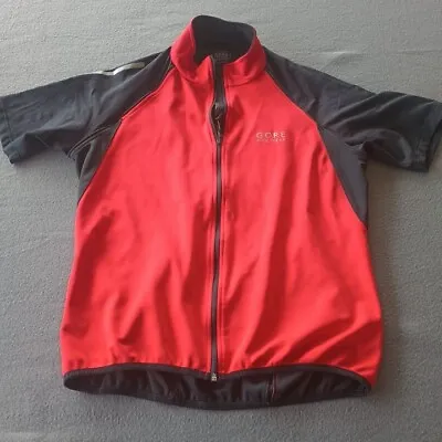 Gore Bike Wear Jacket Mens Large Red Windstopper Soft Shell Detachable Sleeves • $14.87