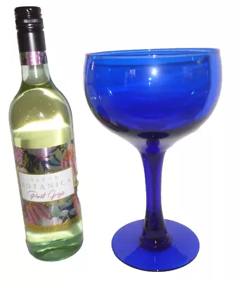 HUGE RETRO 1.2 Litre COBALT BLUE WINE / BRANDY GLASS / VASE ~ 25cm High ~ Vgc • $29.95