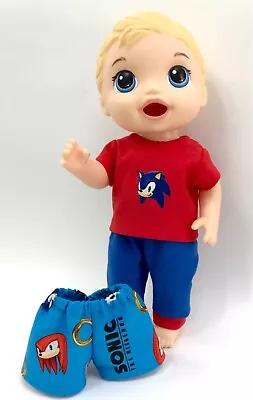 Boy Clothes Fit 12” Baby Alive Dolls Pants + Shorts + T-Shirt Sonic The Hedgehog • $13.97