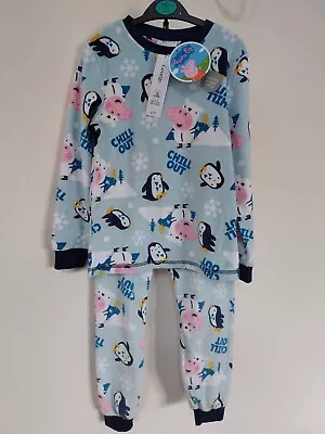 £8.52 • Buy Peppa Pig - Boys Age 5-6 Years George Pig, Blue Fleece, Long Sleeve, 2-piece PJs