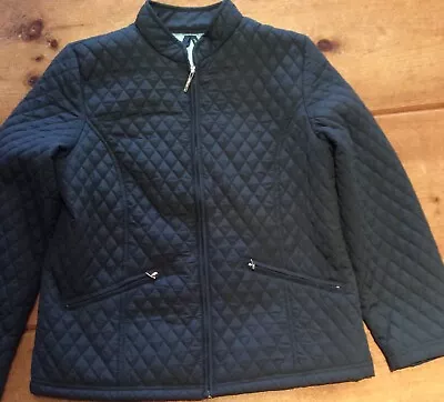 Dash Ladies Grey/Blue Quilted Jacket With Blue Paisley Pattered Lining Size 14 • £10