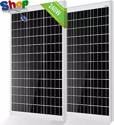 ECO - WORTHY  200W  240W ( 2  Pieces  Of  120W )  Monocrystalline  Solar  Panel  • £204.64
