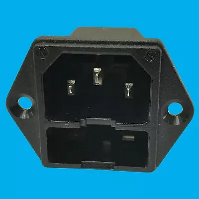 Fused IEC Male Panel Chassis Mount Socket 250V 10A Kettle Lead Rewireable • £1.99