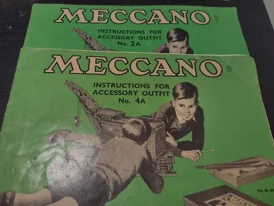 Meccano  Manuals Sets 2a & 4a 1950's Complete • £5.95