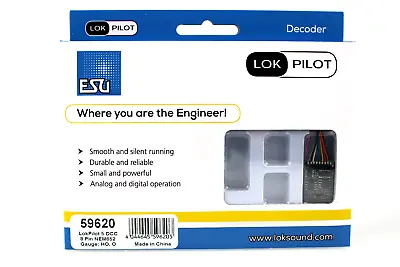 ESU 59620 LokPilot 5 Mobile DCC Decoder 8 Pin Harness NEM652 For HO Scale NIB • $34.79