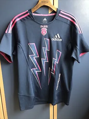 £30 • Buy STADE FRANCAIS PARIS BLUE LIGHTNING RUGBY SHIRT In Great Condition Size M