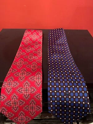 2 VERA BRADLEY FOR BAEKGAARD GEOMETRIC/ OWLS MEN'S 100% SILK TIEs Fall 2008 • $25