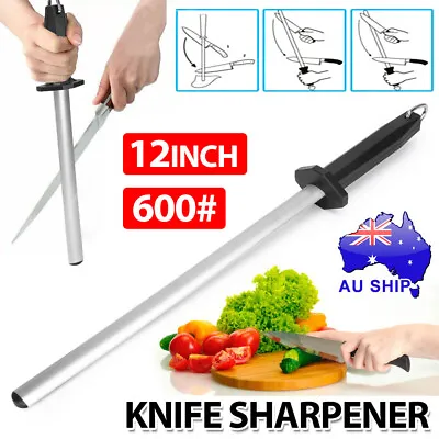 Knife Sharpener Rod Handheld Sharpening Diamond Steel Knife Sharpner 600# Pro • $17.95