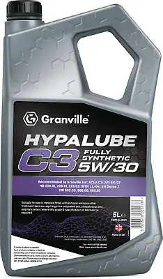 Granville 5w30 Fully Synthetic C3 Engine Oil 5L Low Saps SN/CF Dexos 2 505.00 • £24.95